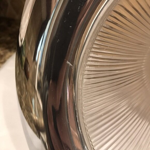 Rare Retired Nambe Metal Crystal Sunburst Vase - Picture 8 of 9